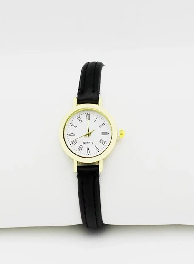 Styli Round Classic Black Strap Analog Watch