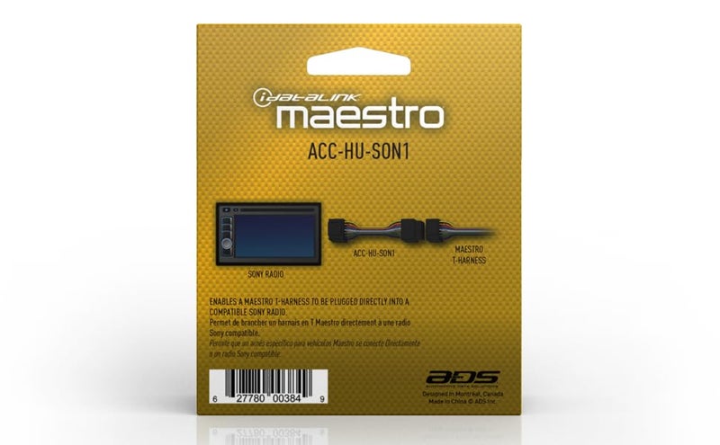 Idatalink Maestro Acc-HU-SON1 Plug and Play Installation T-Harness for Select Sony Car Radios (ADS-MRR, ADS-MRR2 or ADS-MSR Module Required) - Image 4