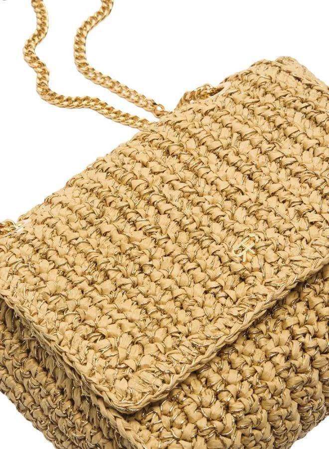 PARFOIS Straw-Effect Shoulder Bag