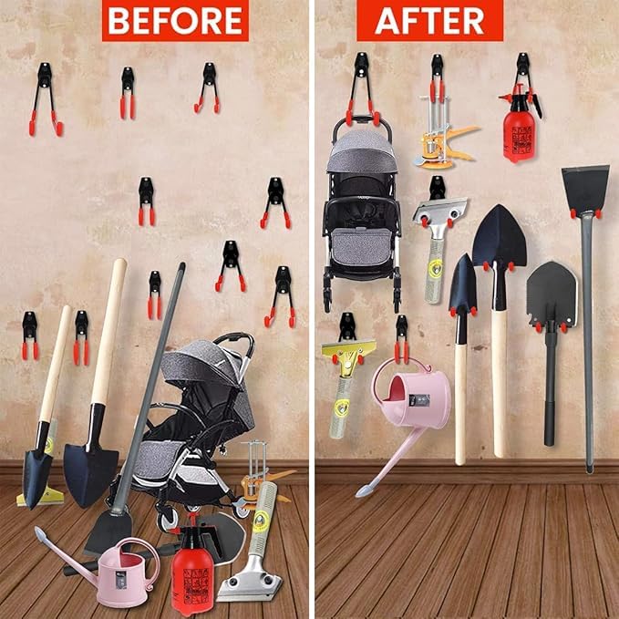 Riddhin Garagepack of 1 1 pcs Wall Hooks Organizer with AntiSlip Coating Hangers Strong Capacity Space Saving for Organizing Power Tools Ladders Bulk Items Bikes Ropes and More Equipment Pack of 1  - Image 5