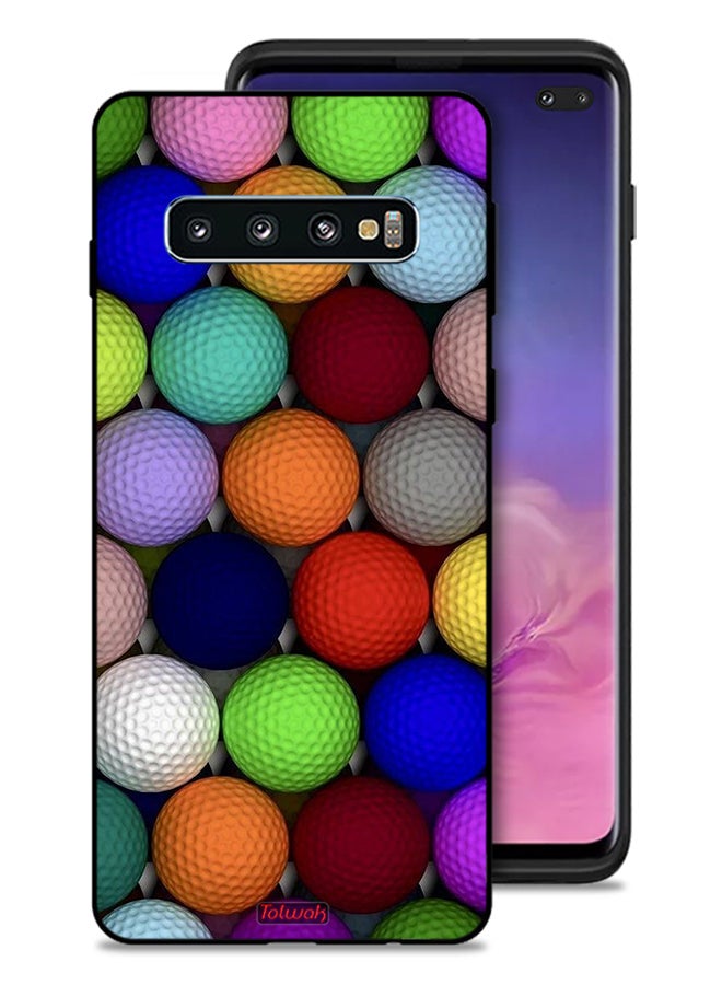 Tolwak Samsung Galaxy S10 Plus Protective Case Cover Balls Abstract Art - Image 1