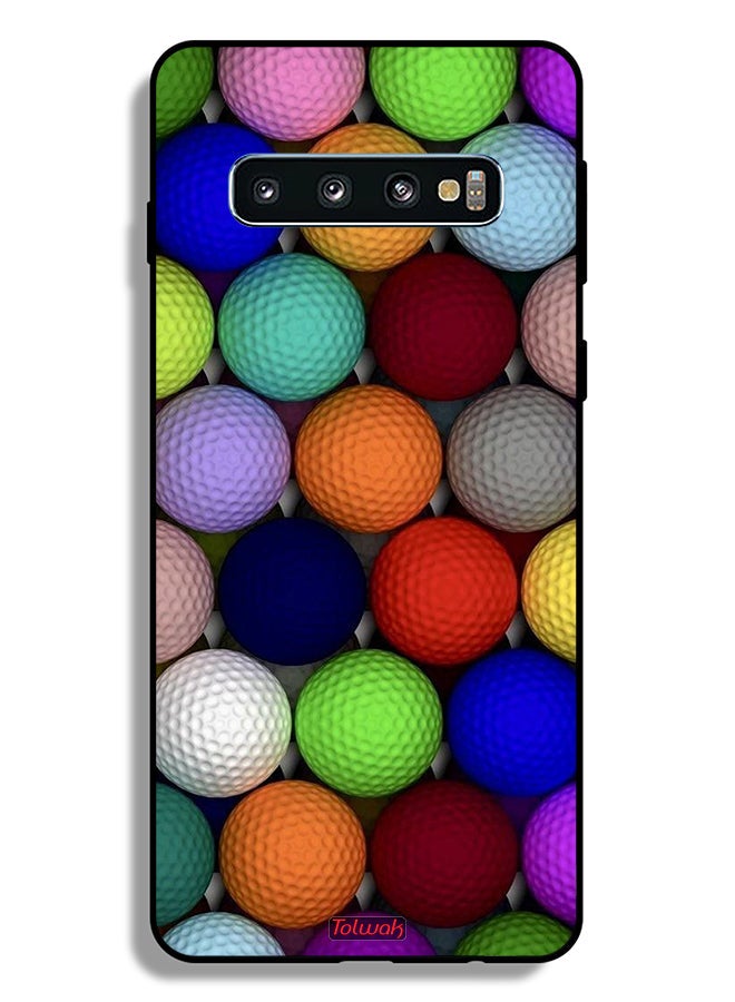 Tolwak Samsung Galaxy S10 Plus Protective Case Cover Balls Abstract Art - Image 2