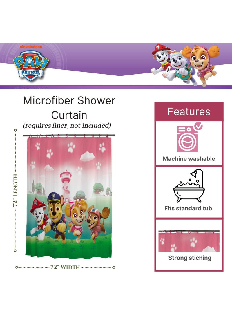 Franco Franco Paw Patrol Girl Skye Bath Microfiber Shower Curtain  72x72  (Officially Licensed Product)  - Image 2