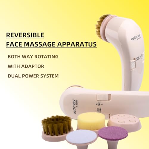 Ozomax Reversible Face Handheld Massager Apparatus - Dual Direction Rotation for Personalized Facial Massage and Relaxation, Multicolour - Image 5
