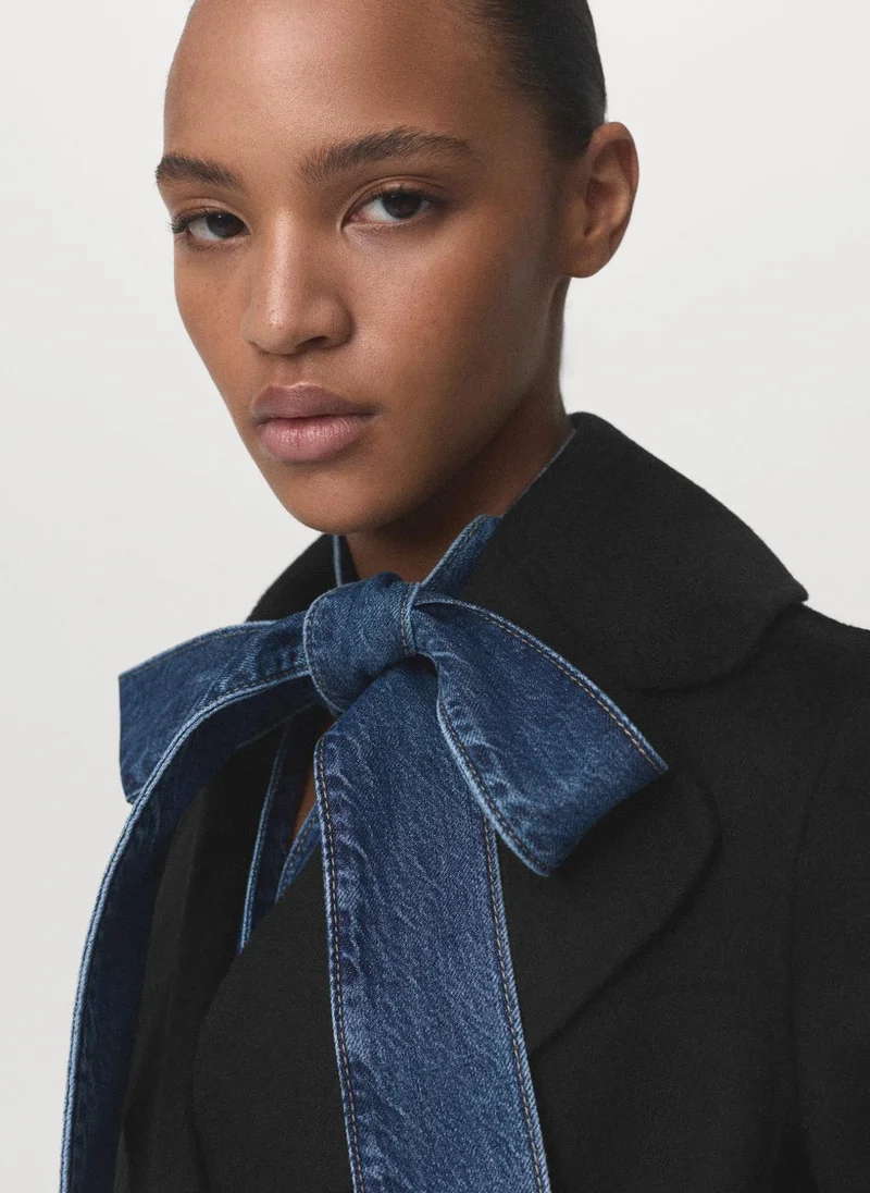 MANGO  Wool coat with handmade belt for Women | Best Price UAE