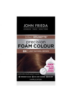Precision Foam Color, Light Natural Brown 6N, Full-coverage Hair Color Kit, with Thick Foam for Deep Color Saturation