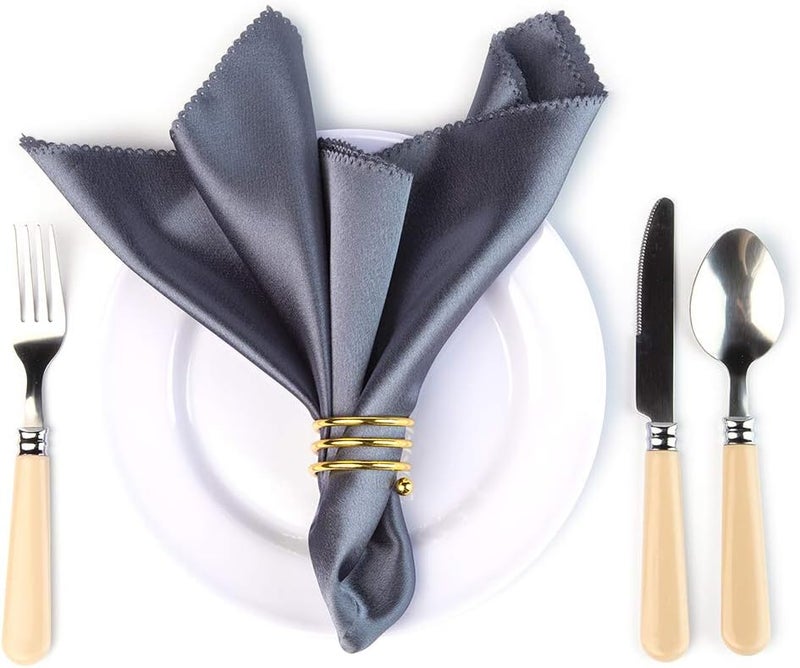 Jofefe 6Pcs Gold Napkin Rings Round Napkin Ring Set of 6 Napkin Holders for Cloth Napkins for Wedding, Thanksgiving, Fall Party, Valentines Day, Easter Table Decor. - Image 4