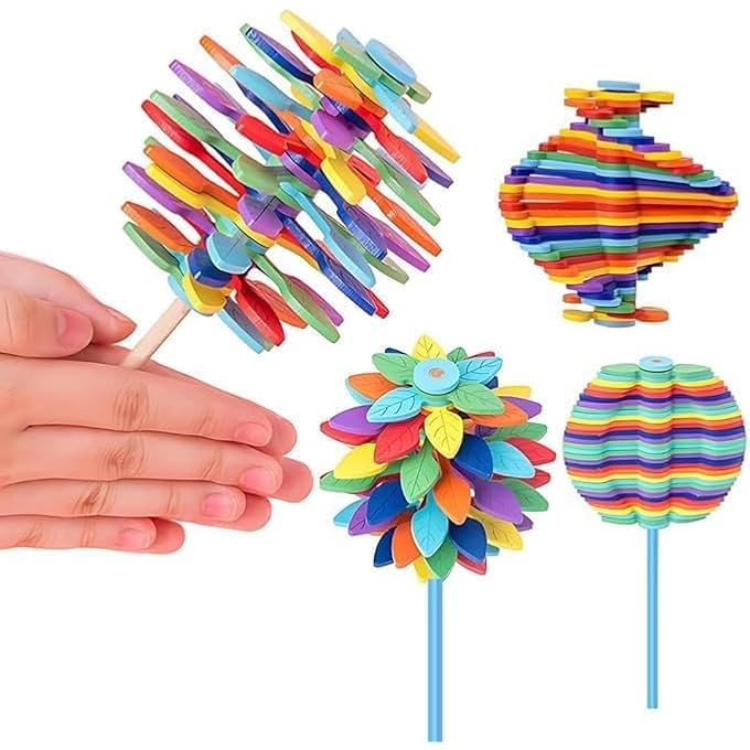Lavilok Spin Candy Flower Rotating Lollipop Magic Lollipop Tree Stress Relief Toys Rattle (Multicolor)_F20 - Image 2