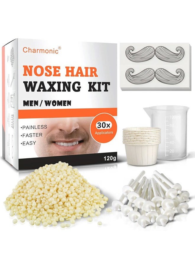 Charmonic 120g Charmonic Nose Hair Waxing Kit with 30 Applicators, Quick and Painless Removal for Men and Women, Enough for 15-20 Uses  - Image 1