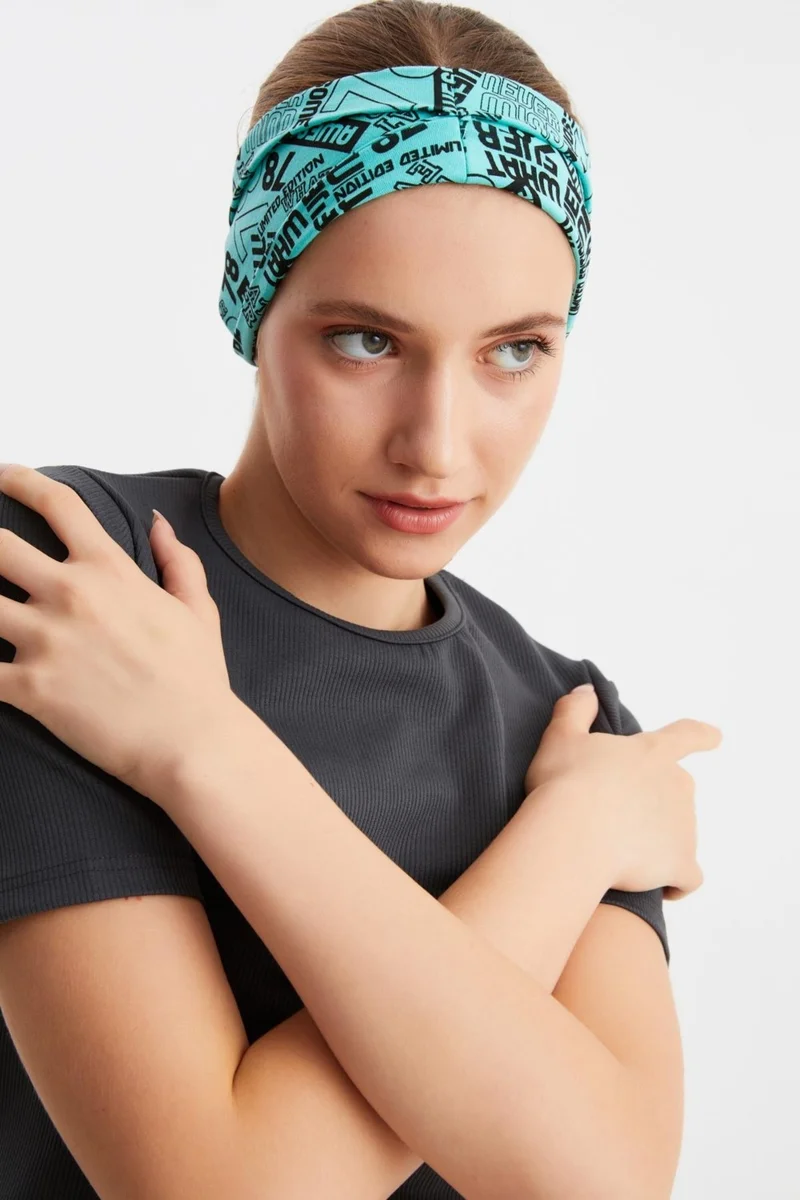 بوتيكجيز Turquaz Women's Double-Sided Use Alternative, Cotton Combed, Non-Slip, Lightweight, Sports Hair Band Bandana