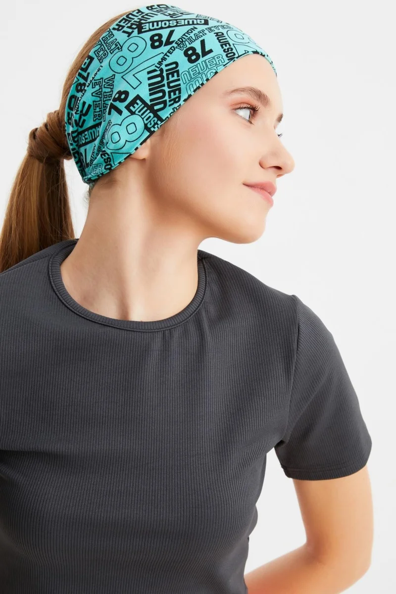 بوتيكجيز Turquaz Women's Double-Sided Use Alternative, Cotton Combed, Non-Slip, Lightweight, Sports Hair Band Bandana