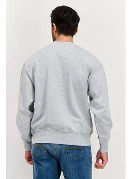 ESPRIT Men Crew Neck Brand Logo Long Sleeve Sweatshirt, Grey  - Image 2