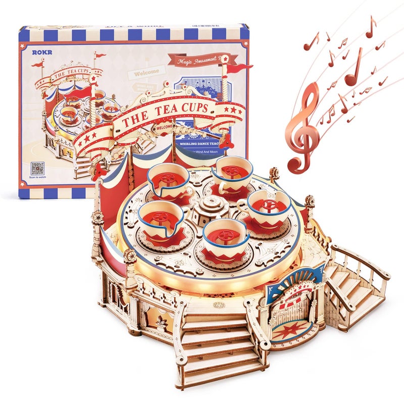 ROKR 3D Wooden Puzzles for AdultsLED Wooden Music Box KitsWood Model Kits to Build3D Puzzles for Teens and AdultsChristmas STEM Toy Gifts - Image 2