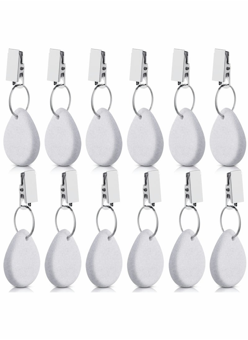 12 Pieces Teardrop Shape Tablecloth Weights with Metal Clips - White Stone Table Cover Hangers for Family Dinners, Outdoor Picnics, and Table Decoration. - pzsku/Z7D8504F87818153AD2F1Z/45/_/1723086185/e421eb0c-394e-4a5c-9056-1588b1af343b