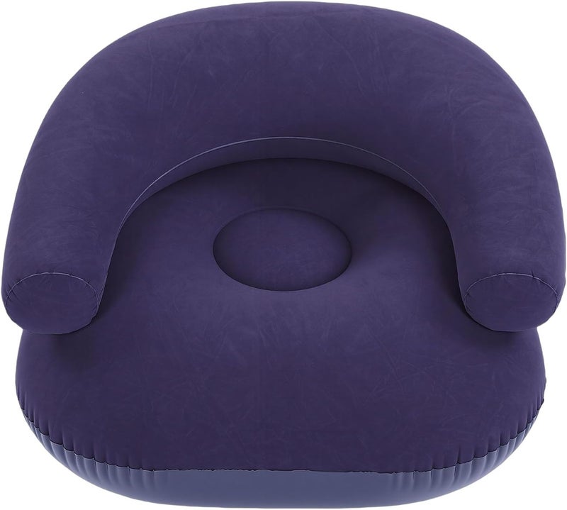 RiToEasysports Inflatable Lounge Chair, Portable with U Shaped Backrest Inflatable Sofa Navy Blue for Home Office Living Room Outdoor Use - Image 1