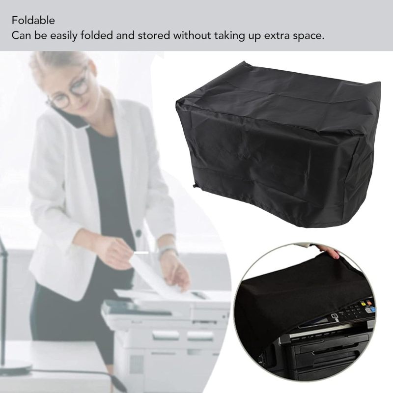 Printer Dust Cover 50*40*30cm Black All-Weather Protection - Foldable Space-Saving Design Printer Protective Cover for Large Office Printers - Image 5
