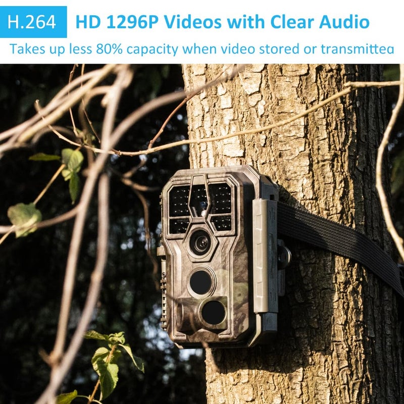 GardePro كاميرا جارد برو A5 للتجسس 48 ميجابكسل 1296p، كاميرات صيد مع رؤية ليلية واضحة حتى 100 قدم، مستشعر متقدم، مقاومة للماء مع تفعيل الحركة - Image 2