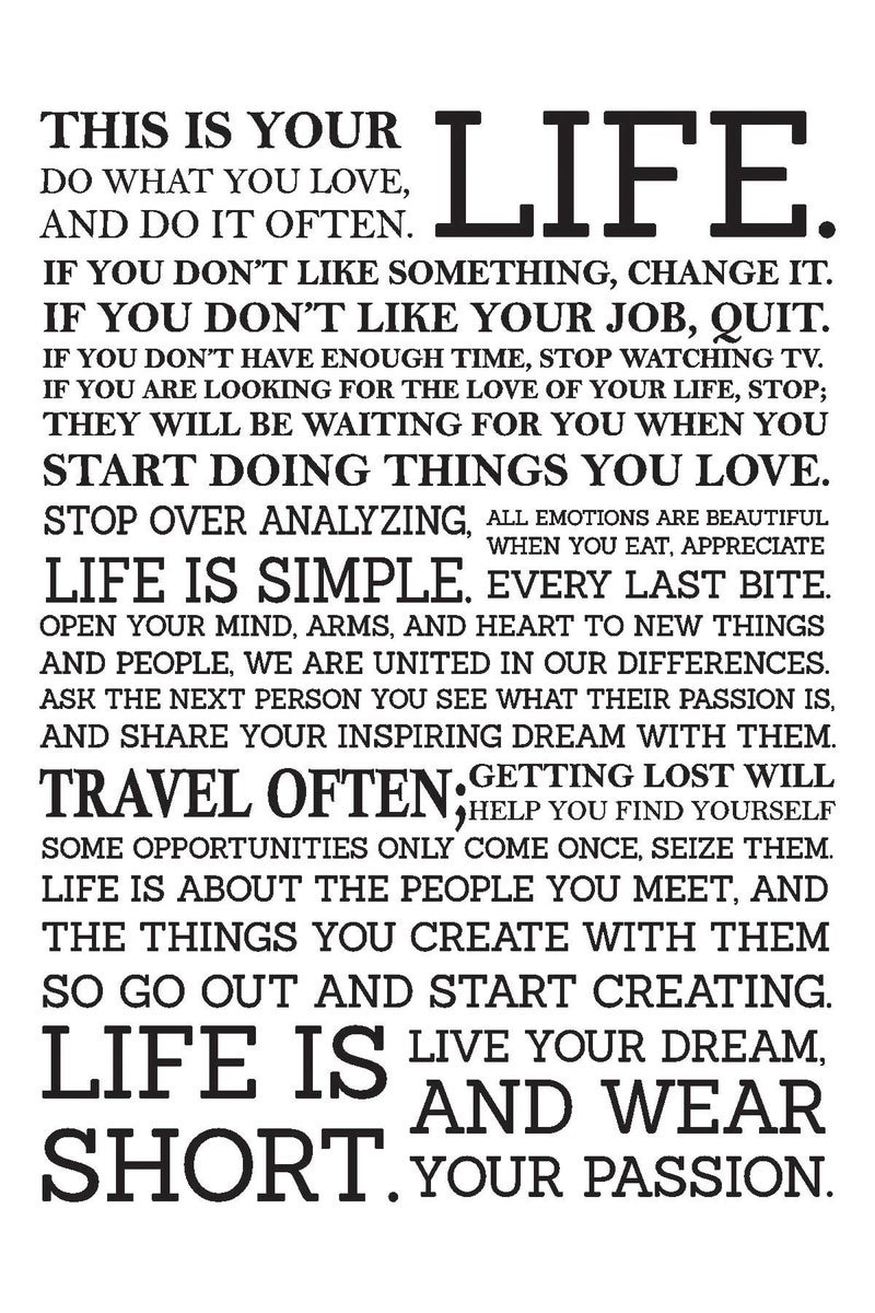 Inephos This Is Your Life Quotes Poster Art | Motivational Posters For Room (12 x 18 inch)(Pink) - Image 1