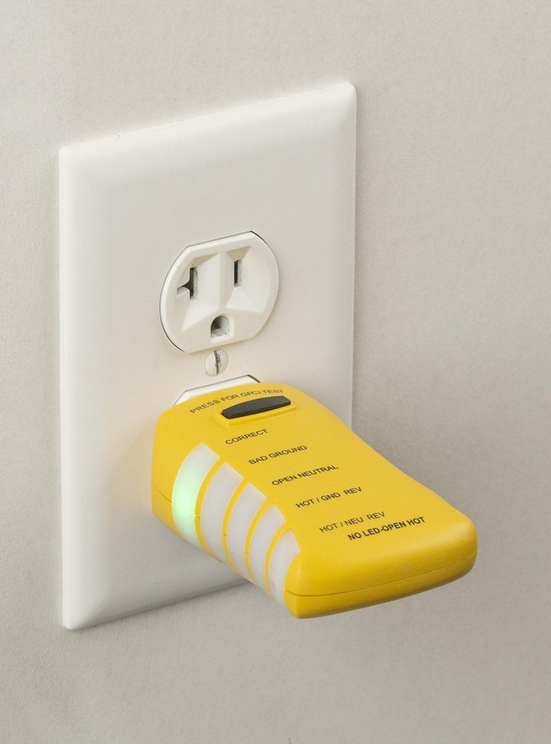 Sperry Instruments ESK2 2-Piece Non-Contact Voltage Detector and GFCI Outlet Circuit Analyzer Tester Kit, Yellow - Image 3