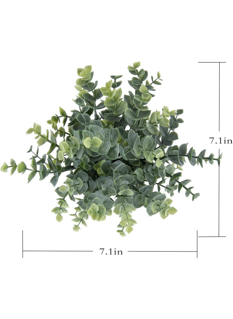 Arabest 2pcs Artificial Eucalyptus Potted Plants Small Fake Plants in Pots Faux Eucalyptus Potted Plant Set for Home Shelf Decoration Office Table Desktop Decoration  - Image 2