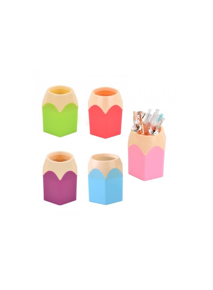 منظم مكتبي إبداعي على شكل حامل أقلام - حامل أقلام قابل للفصل، كوب متعدد الأغراض، تصميم لطيف، 5 ألوان (بلاستيك، 7.5×5.5×10.4 سم) - Image 1