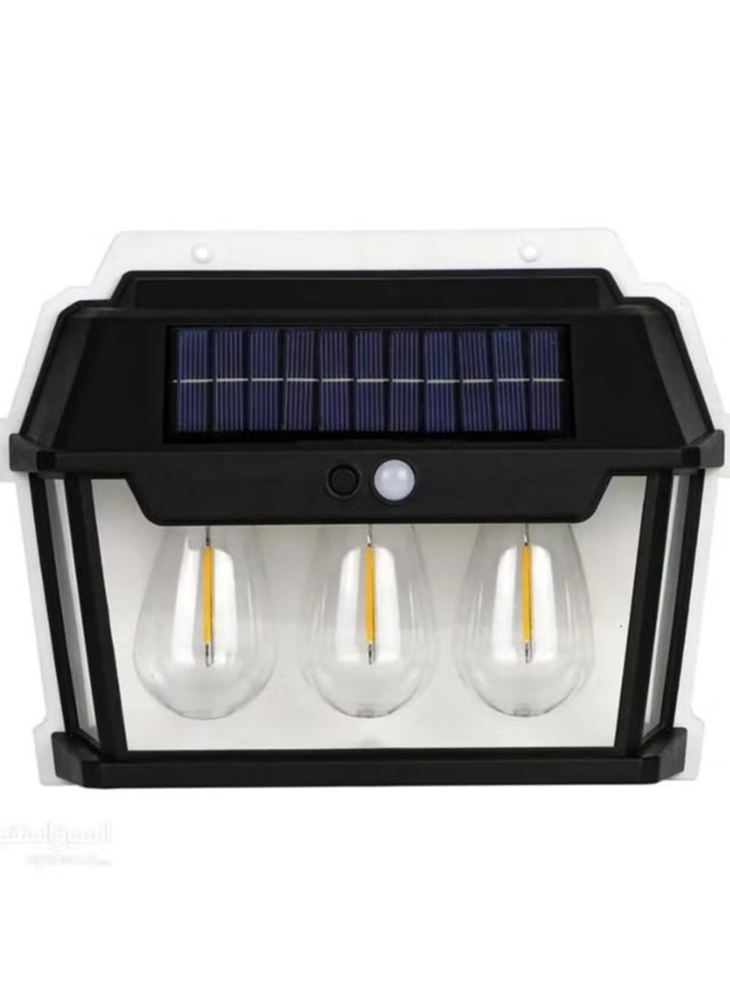 Raxoom BK888-3 Solar-Powered 3-Bulb Wall Lamp – Eco-Friendly Outdoor Lighting with Interactive Solar Technology - Image 1