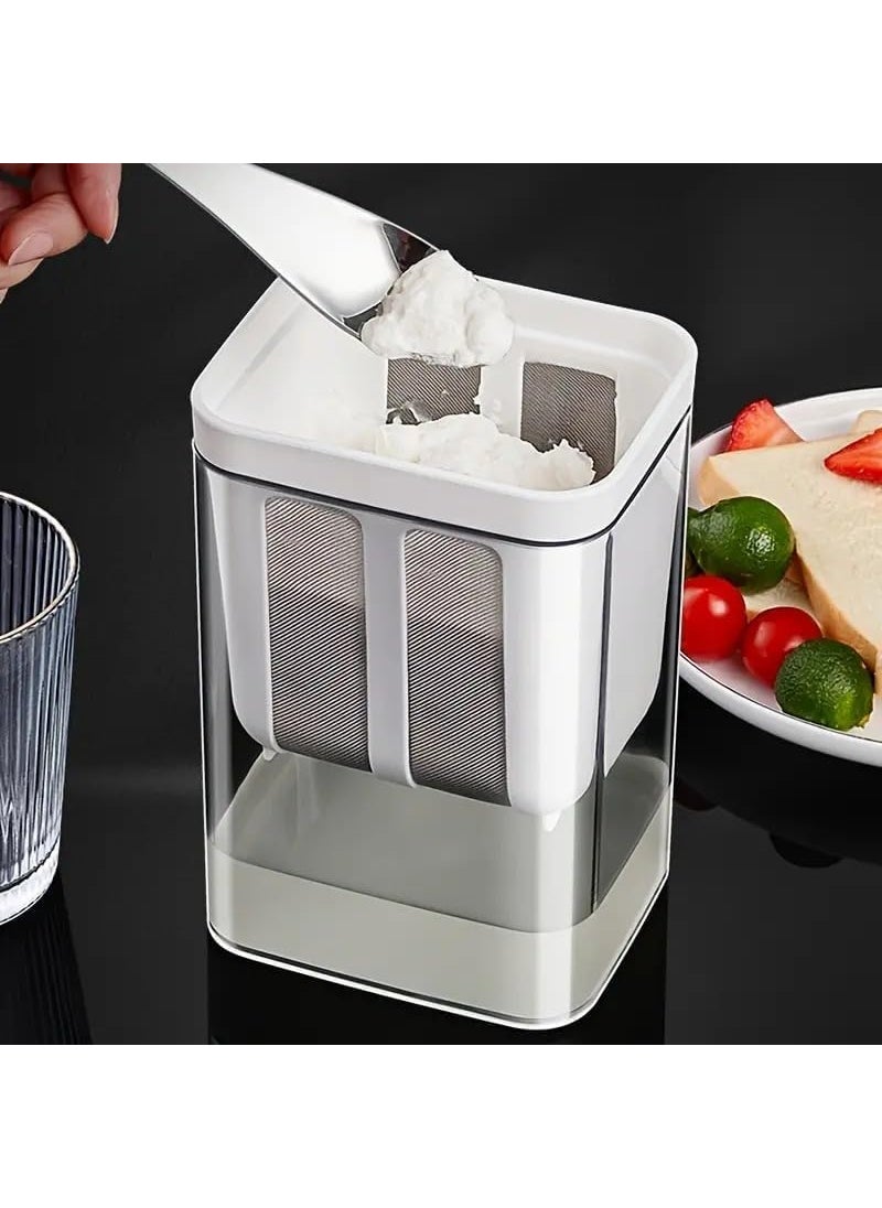 VEZPAX - Greek Yogurt Hung Curd Maker 1100ml Fine Mesh Strainer with Lid Multifunctional Yoghurt Filter Curd Maker for Home Whey Separator Perfect for Homemade Yogurt BPAFree - Image 1