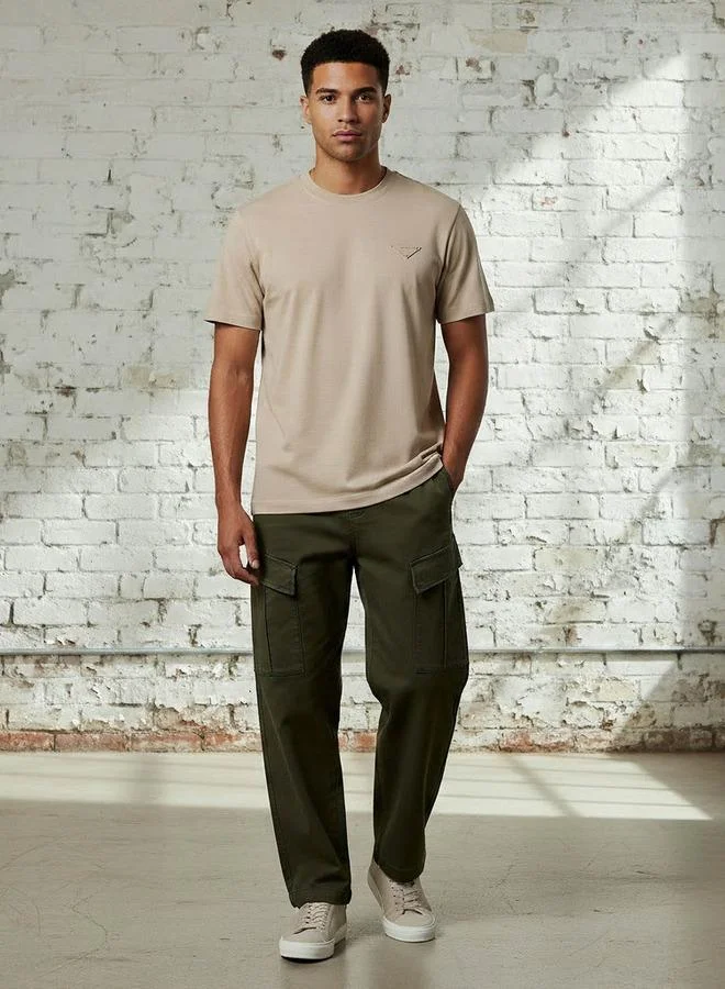 لي كوبر تيشيرت رجالي لي كوبر بقصة عادية ورقبة دائرية وأكمام قصيرة بتطريز