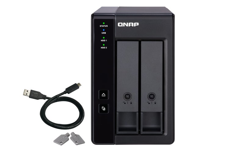 QNAP TR002AUS 2 Bay USB TypeC Direct Attached Storage DAS with Hardware RAID Diskless