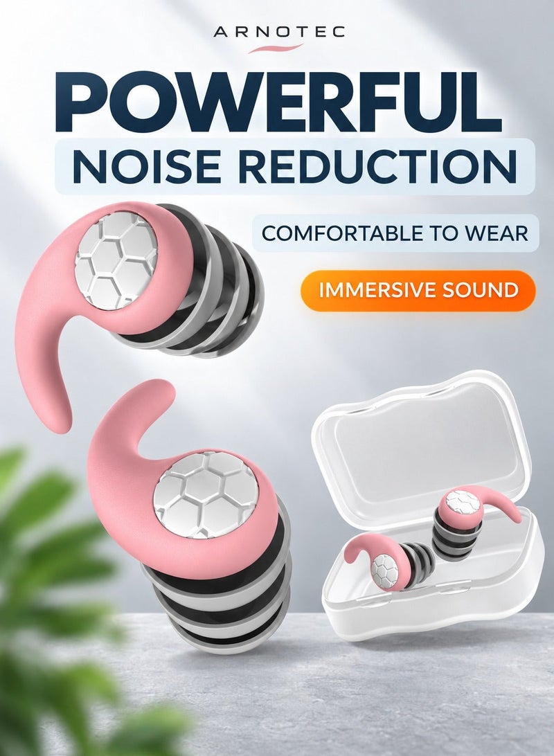 ARNOTEC Adult Size L Silicone Noise Reduction Ear Plugs – 3-Layer Umbrella Design, Soft & Skin-Friendly, Waterproof & Washable Earplugs for Sleep, Work, Travel & Daily Noise Control - Image 1