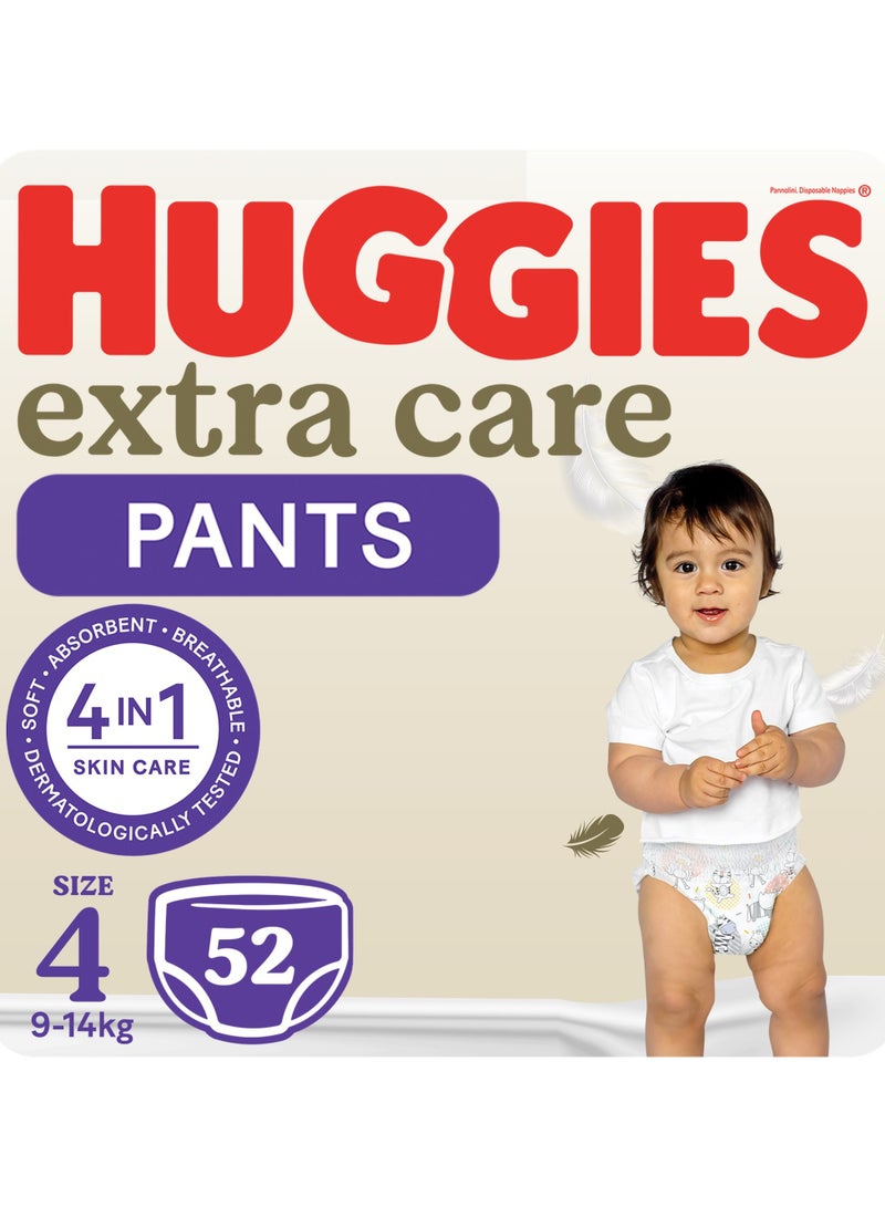 HUGGIES Extra Care Baby Culottes Size 4 9-14 kg Jumbo Pack 52 Diapers - Image 1