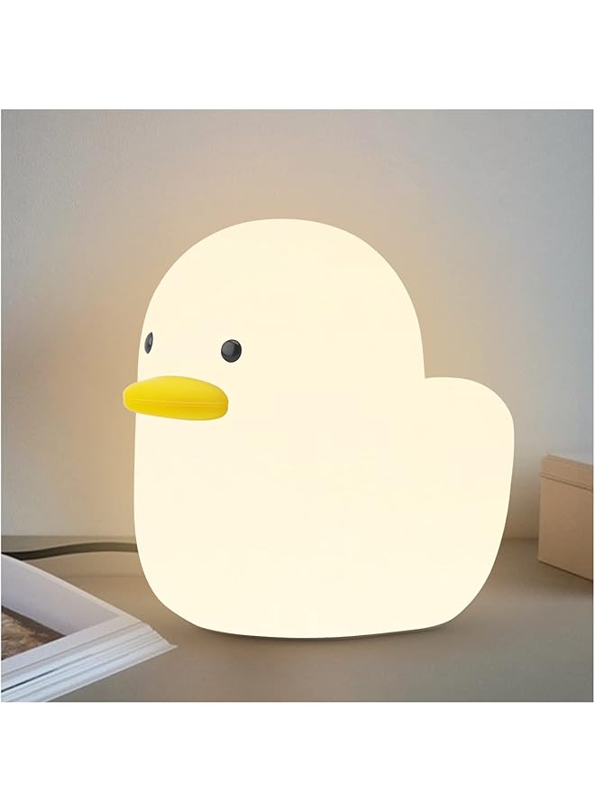 The Bros Duck Light Tubbo Silicone Night Light Nursery Duck Lamp for Baby Adult Kids Room Light Up… (Warm White) - Image 1