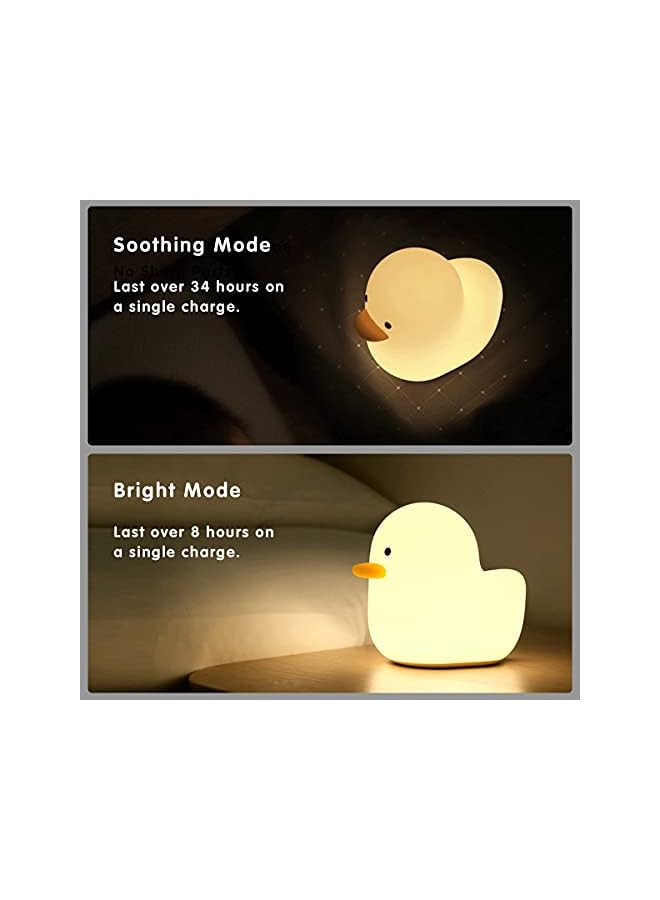 The Bros Duck Light Tubbo Silicone Night Light Nursery Duck Lamp for Baby Adult Kids Room Light Up… (Warm White) - Image 5