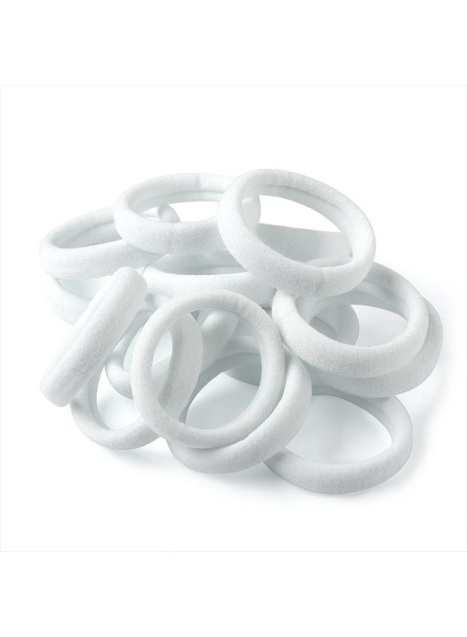 XIMA 60pcs Nylon Elastic Hair Ties Hair Ties Bands Rope No Crease Elastic Fabric Large Stretch Ouchless Ponytail Holders (60pcs-White(HT007-18)) - Image 4