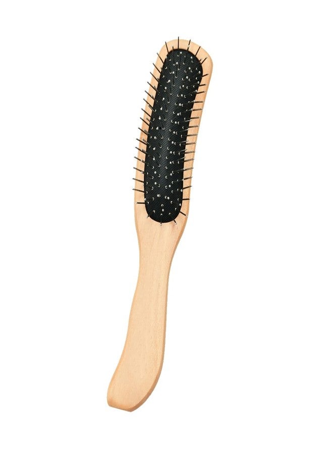 not available Travel Size Detangling Travel Brush, Firm Rounded Steel Bristles, Natural Cushion Detangler Wooden Hair Brush for Women Men and Kids Everyday Care - Image 2