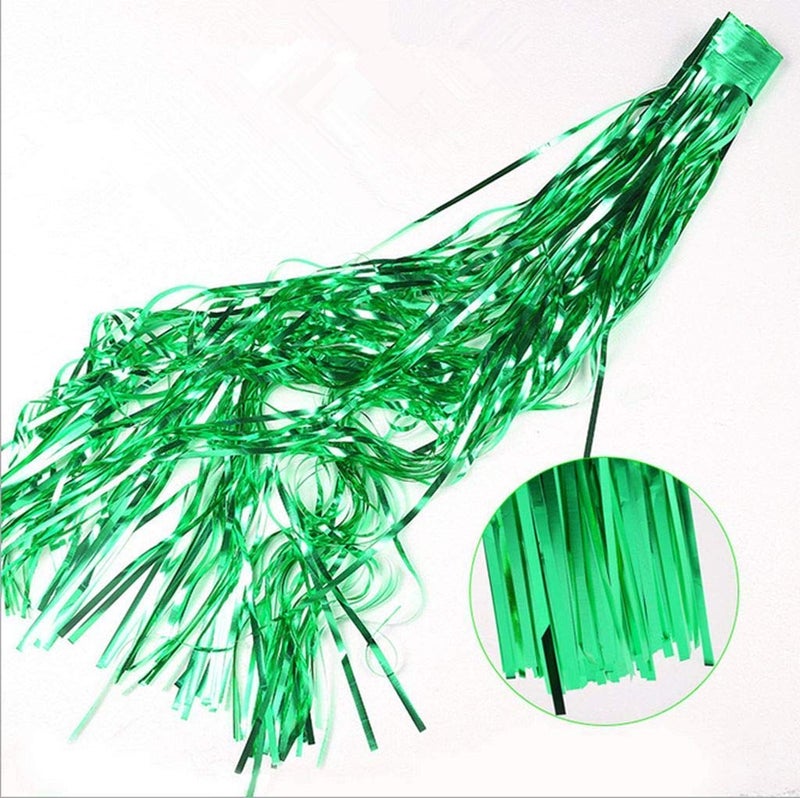 ANG Set of 3 Green Metallic Fringe Foil Curtain (3 Feet by 6 Feet) for Birthday,Wedding,Anniversary Decoration, Baby Shower Decoration - Image 3