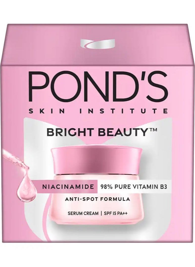 Pond's Bright Beauty Niacinamide 98% Pure Vitamin B3 Anti-spot Formula Serum Cream with SPF 15 PA++ 50g - Image 1