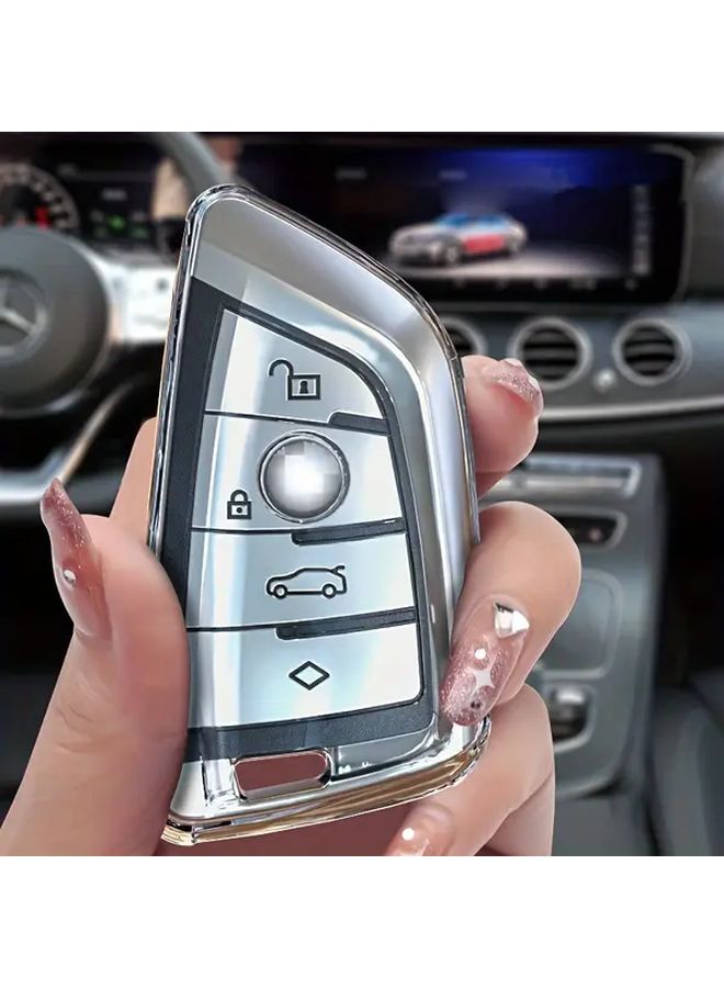 غطاء مفتاح السيارة من TPU الأرجواني الشفاف لموديلات BMW F20 G20 X1 X3 X5 X6 X7 - Image 5