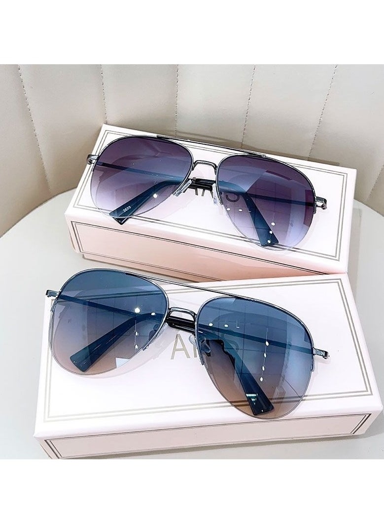 General Super cool men and women's high-end driving sunglasses, aviator sunglasses for driving, large frame frog mirror, big face sun glasses  - Image 3