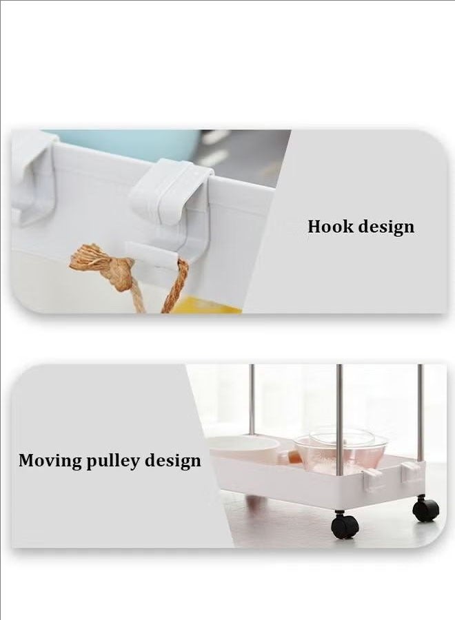 بلومنغ تايم رف شق متحرك من 3 طبقات ، عربة بعجلات ، رف متعدد الطبقات ، لوازم المطبخ ، موسوعة منزلية ، رف تخزين شق من الأرض إلى السقف ، أبيض - Image 3