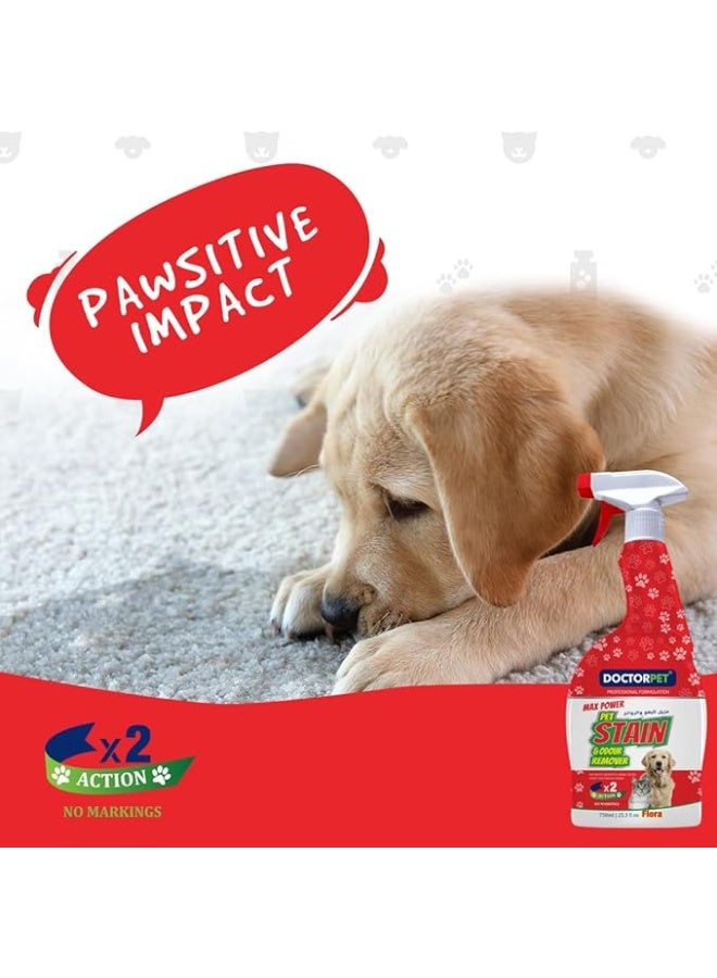 Doctor Pet stain and odour remover floral scent 750 ml spray for pet stains and smells - Image 3