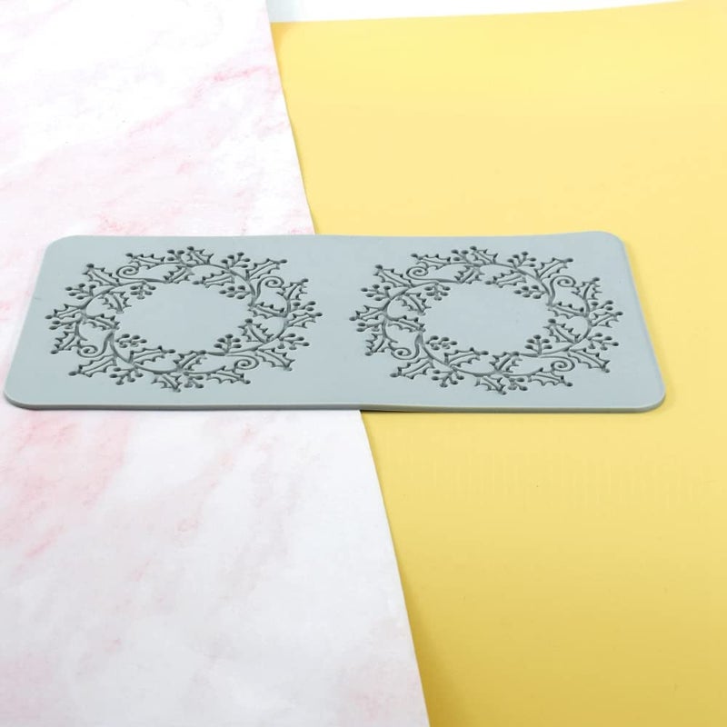 TUKE Lace Molds for Cake Decorating 3D Leaf Silicone Molds for Baking Gummy Molds Clay Fondant Molds Lace Mats Flower Honeycomb Bee Pattern for Sugar Chocolate Polymer (Leaf_10.72x5.4x0.12inch_U) - Image 3