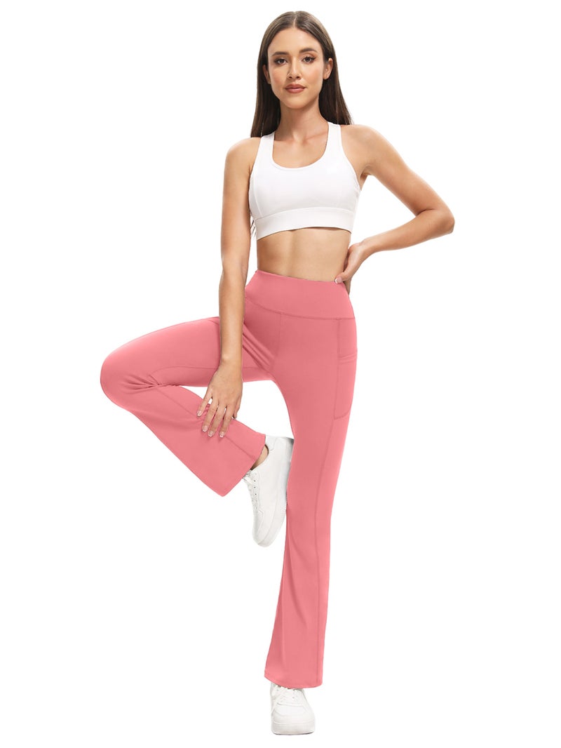 Micro-Flared Workwear with Side Flap Pocket Pantss, High-Waisted Butt-Lifting Yoga Pants for Outer Wear, Tummy-Tightening, Slim-Fitting, Nude-Feeling Running Sports and Fitness Pants - Image 5