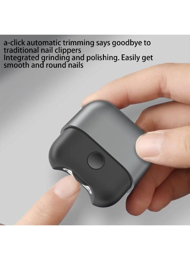 تلقائية كهربائية الأظافر المقاطع مع الضوء وملمعة الأظافر في تصميم واحد محمولة آلية طحنة الأظافر للأطفال الكبار - Image 3