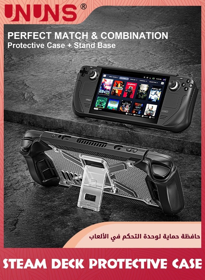 UNUNS Kickstand Case for Steam Deck Black,Full Protection And Reliable Accessory With Kickstand Function/Strap,Shockproof Non-Slip Protective Case Compaticable With Steam Deck  - Image 3