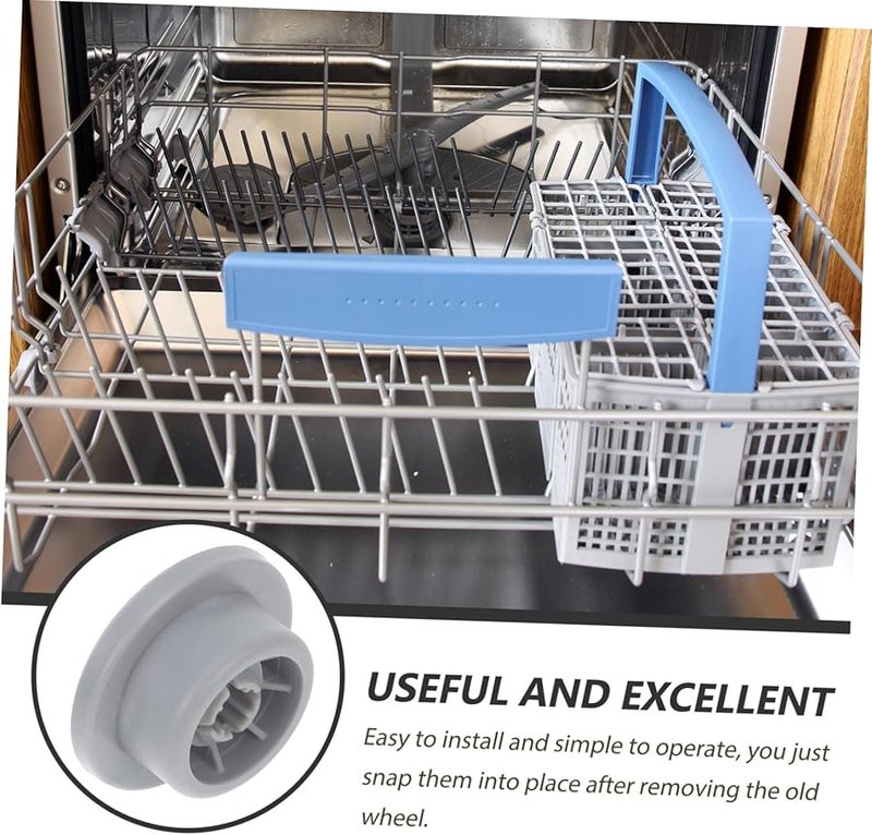 Uonlytech 4 Pack Dishwasher Rack Wheels Replacement Parts Easy Install Plastic Rollers - Image 5
