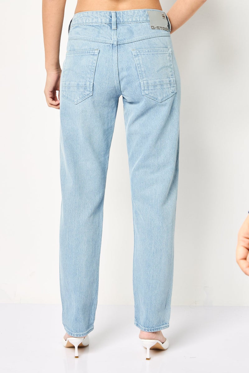 G-Star RAW Women Boyfriend Fit Washed Non Stretchable Jeans, Light Blue - Image 4