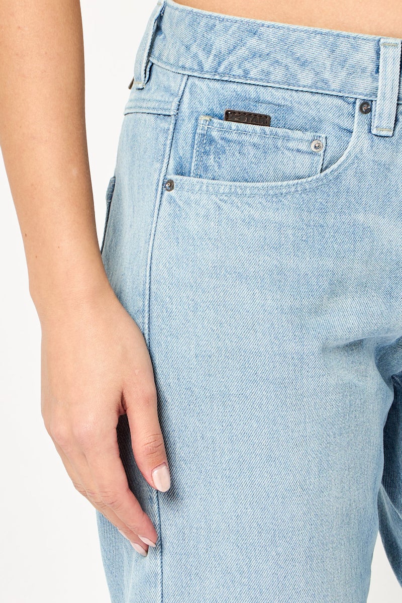 G-Star RAW Women Boyfriend Fit Washed Non Stretchable Jeans, Light Blue - Image 3