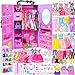 Ecore Fun 86 Pcs Doll Accessories with Closet Wardrobe for 115 Inch Dolls Dress Up Set Including Wardrobe Handbags Dress Shoes Hangers Necklace Pet and Other Accessories No Doll - Image 2