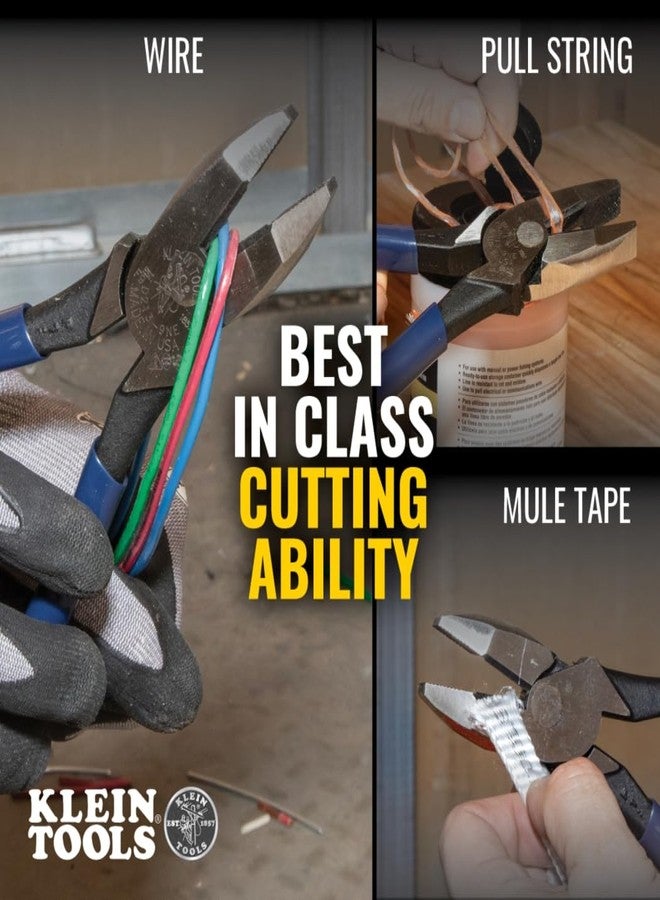 Klein Tools D2139NE11055 Pliers Set, Made in USA, with Lineman's Side Cutting Pliers and Copper Wire Stripper / Cutter, High-Leverage, 2-Piece - Image 5